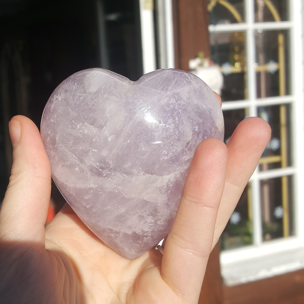 Lovely Purple Amethyst Crystal Heart.